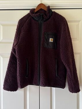 Carhartt WIP Mens Prentis Liner Fleece Zip Jacket Purple Medium